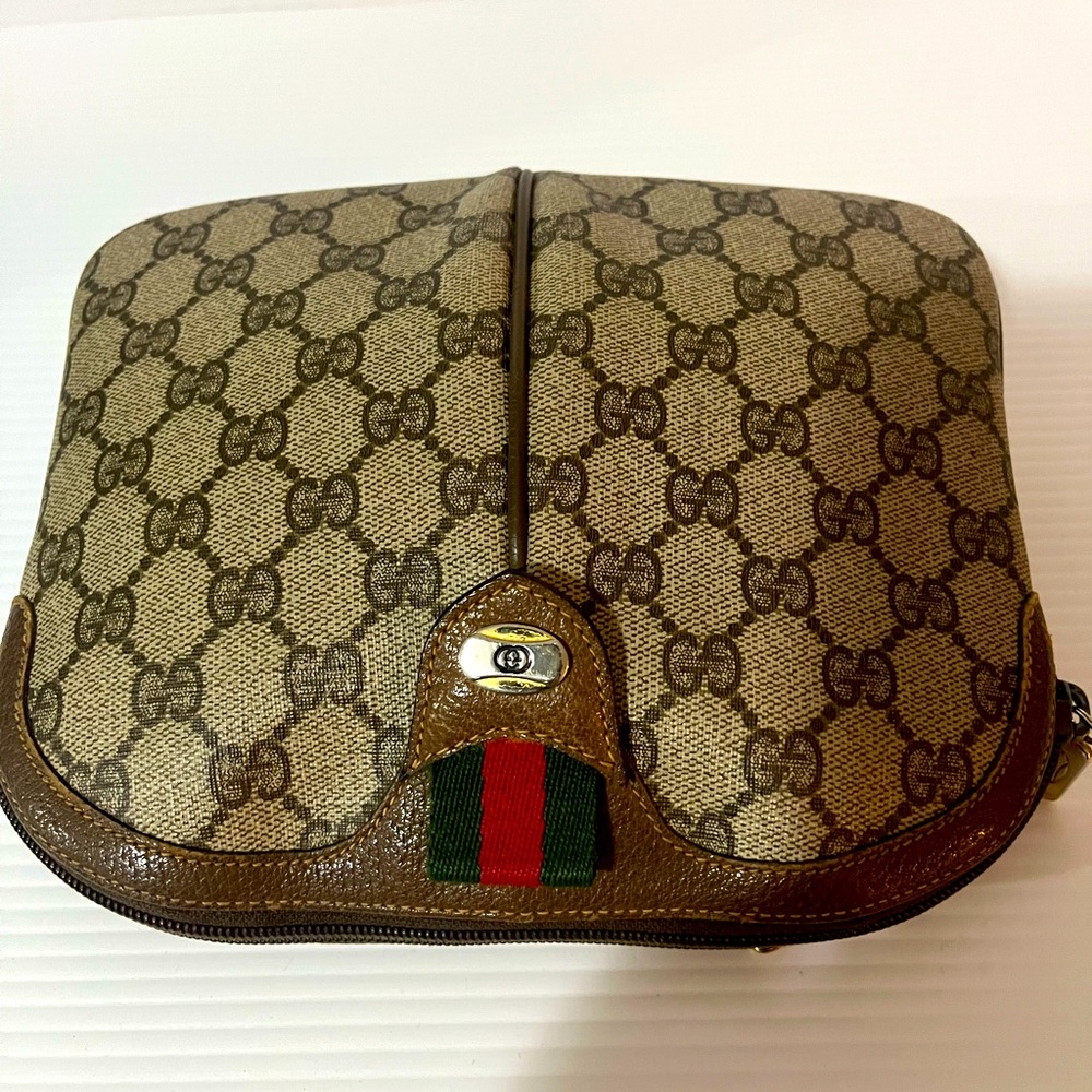 Authentic Gucci Dark Brown canvas cross body bag - Picture 4 of 7